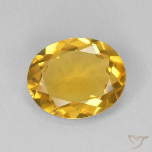 2.94ct 자연스러운 브라이트 골드 황수정, 타원형, VVS