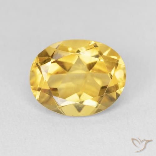 3.28ct 자연스러운 딥 골드 황수정, 타원형, VVS