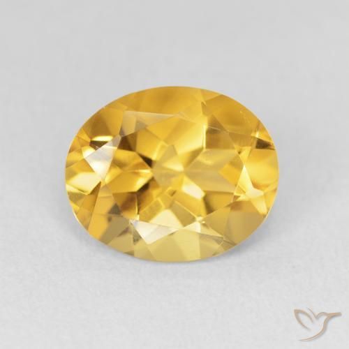 3.18ct 자연스러운 브라이트 골드 황수정, 타원형, VVS