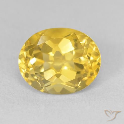 3.59ct 자연스러운 미디엄 골드 황수정, 타원형, VVS-VS