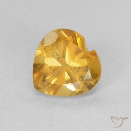 0.75ct 자연스러운 Medium Light Orange-Gold 황수정, 마음, VVS