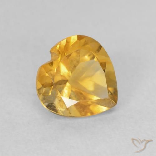 0.75캐럿 천연 Medium Light Orange-Gold 황수정, 마음, VVS