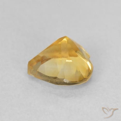 0.75캐럿 천연 Medium Light Orange-Gold 황수정, 마음, VVS