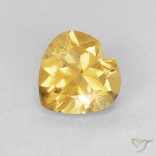 0.74ct 자연스러운 미디엄 골드 황수정, 마음, VVS