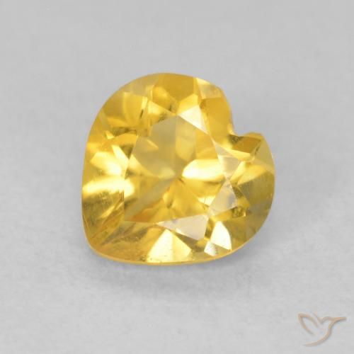 0.66ct 자연스러운 골든 황수정, 마음, VVS-VS