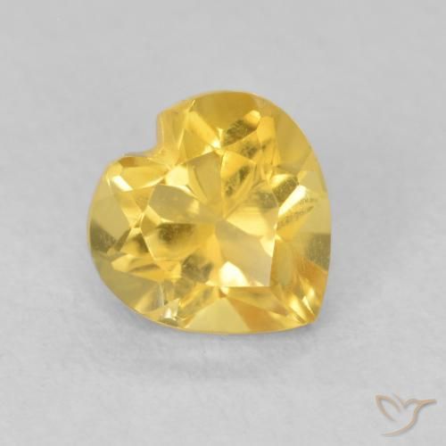 0.76ct 자연스러운 골든 오렌지 황수정, 마음, VVS-VS