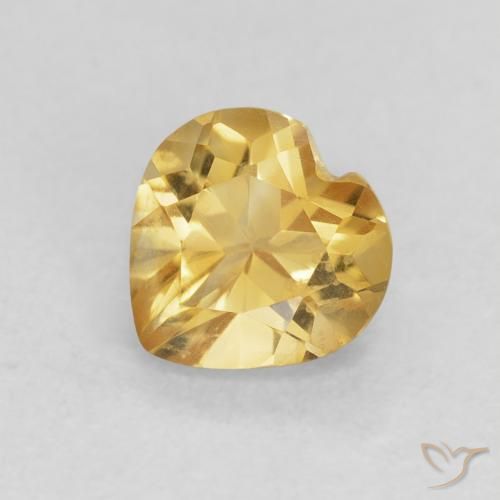 0.79ct 자연스러운 딥 골든 오렌지 황수정, 마음, VVS