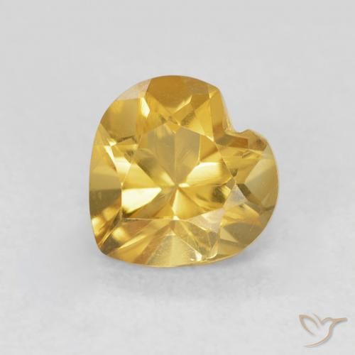 0.79ct 자연스러운 미디엄 골드 황수정, 마음, VVS