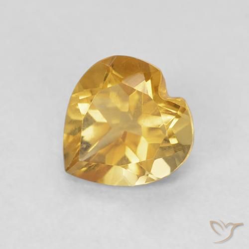 0.67ct 자연스러운 Medium Dark-Golden 황수정, 마음, VVS