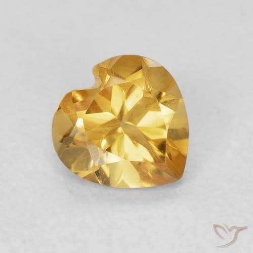 0.71ct 자연스러운 딥 골든 오렌지 황수정, 마음, VVS