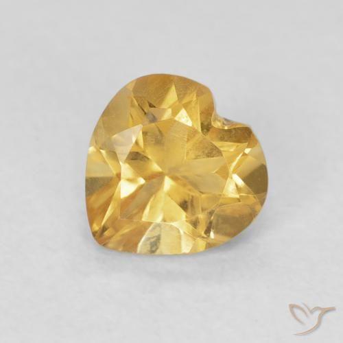 0.74ct 자연스러운 Medium Dark-Golden 황수정, 마음, VVS
