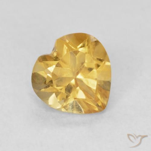0.74캐럿 천연 Medium Dark-Golden 황수정, 마음, VVS