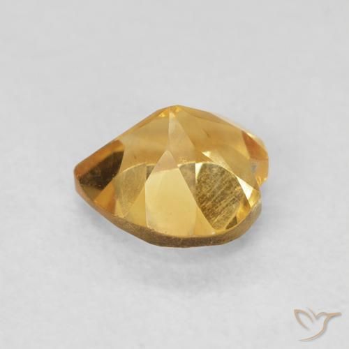 0.74캐럿 천연 Medium Dark-Golden 황수정, 마음, VVS