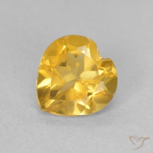 0.63ct 자연스러운 미디엄 골든 황수정, 마음, VVS-VS