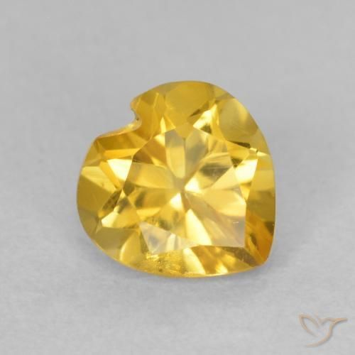 0.73ct 자연스러운 골든 오렌지 황수정, 마음, VVS-VS