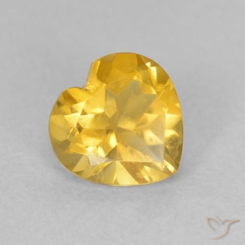 0.71ct 자연스러운 골든 오렌지 황수정, 마음, VVS-VS