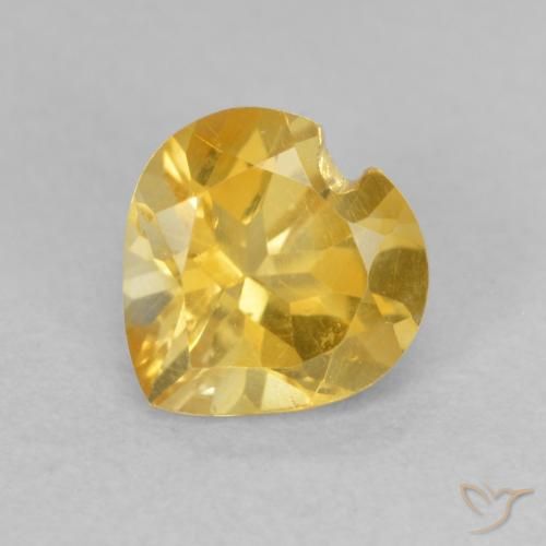 0.80ct 자연스러운 골든 오렌지 황수정, 마음, VVS-VS