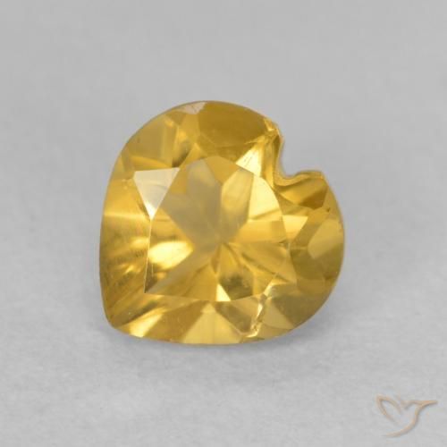 0.75ct 자연스러운 미디엄 골든 황수정, 마음, VVS-VS