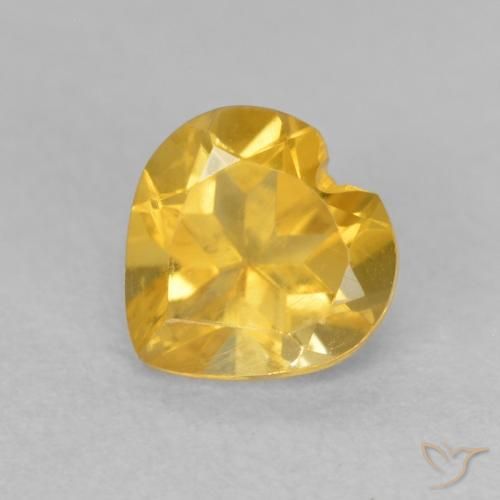 0.76ct 자연스러운 골든 오렌지 황수정, 마음, VVS-VS