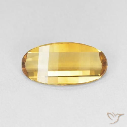 2.18ct 자연스러운 골든 오렌지 황수정, 타원형, VVS