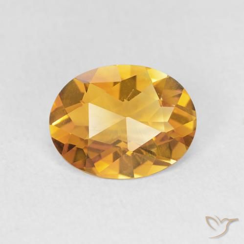 1.38ct 자연스러운 Medium Light-Golden 황수정, 타원형, VVS