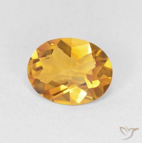 1.38캐럿 천연 Medium Light-Golden 황수정, 타원형, VVS