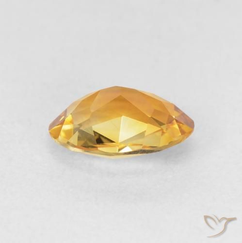 1.38캐럿 천연 Medium Light-Golden 황수정, 타원형, VVS
