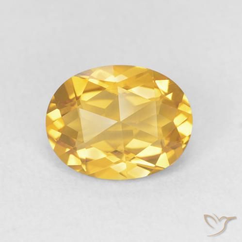 1.78ct 자연스러운 미디엄 골드 황수정, 타원형, VVS