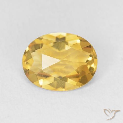 1.55ct 자연스러운 골든 황수정, 타원형, VVS