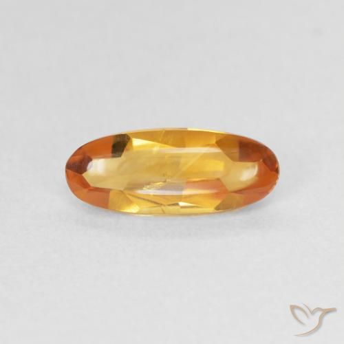 0.91ct 자연스러운 딥 오렌지-골드 황수정, 타원형, 투명한