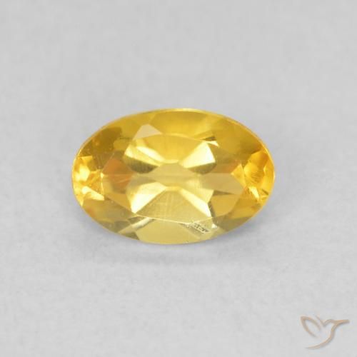 0.43ct 자연스러운 골든 오렌지 황수정, 타원형, VVS-VS