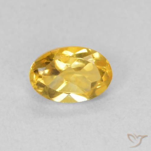 0.49ct 자연스러운 골든 황수정, 타원형, VVS