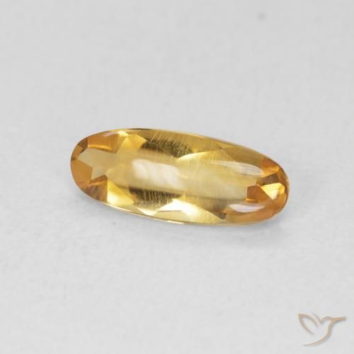 0.78캐럿 천연 Medium Light-Golden 황수정, 타원형, 투명한