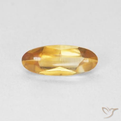 0.90ct 자연스러운 골든 오렌지 황수정, 타원형, 투명한