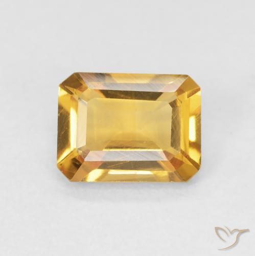 1.30ct 자연스러운 오렌지-골드 황수정, 에메랄드 컷, VVS