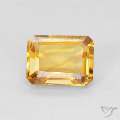 1.55ct 자연스러운 오렌지-골드 황수정, 에메랄드 컷, VVS