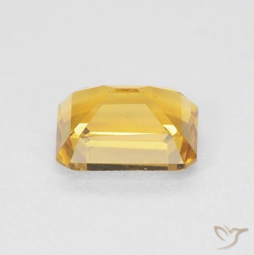 1.58캐럿 천연 Medium Light Orange-Gold 황수정, 옥타곤 / 에메랄드 컷, VVS