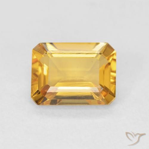 1.43ct 자연스러운 오렌지-골드 황수정, 에메랄드 컷, VVS
