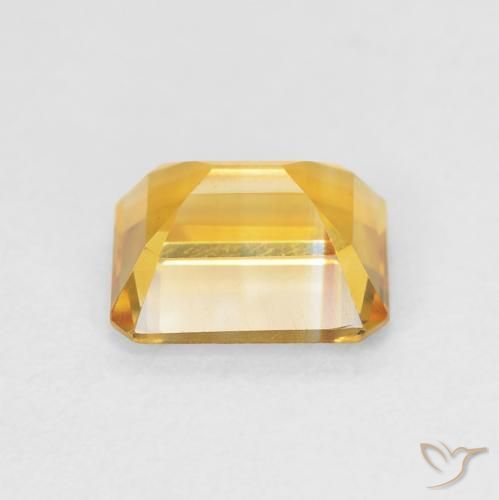 1.64캐럿 천연 Medium Light Orange-Gold 황수정, 옥타곤 / 에메랄드 컷, VVS