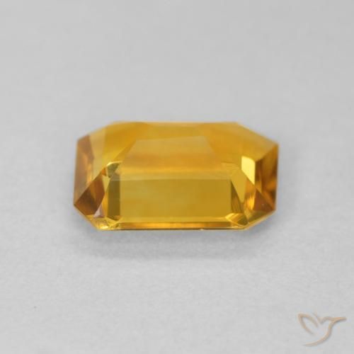 1.13캐럿 천연 Medium Light Orange-Gold 황수정, 옥타곤 / 에메랄드 컷, VVS-VS