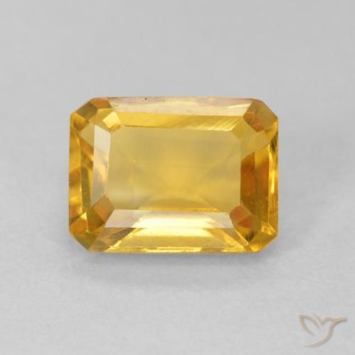 1.62ct 자연스러운 Medium Light Orange-Gold 황수정, 에메랄드 컷, VVS-VS