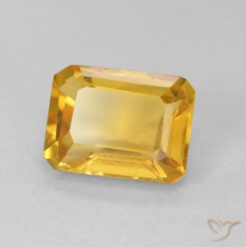 1.62캐럿 천연 Medium Light Orange-Gold 황수정, 옥타곤 / 에메랄드 컷, VVS-VS