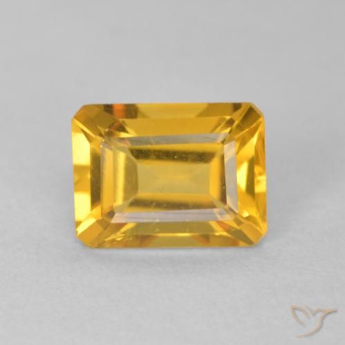 1.35ct 자연스러운 오렌지-골드 황수정, 에메랄드 컷, VVS-VS