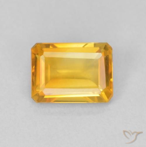 1.26ct 자연스러운 Medium Light Orange-Gold 황수정, 에메랄드 컷, VVS-VS