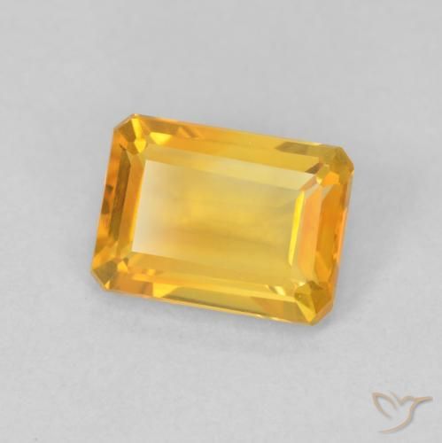 1.26캐럿 천연 Medium Light Orange-Gold 황수정, 옥타곤 / 에메랄드 컷, VVS-VS