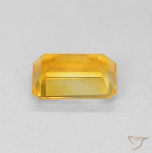 1.26캐럿 천연 Medium Light Orange-Gold 황수정, 옥타곤 / 에메랄드 컷, VVS-VS