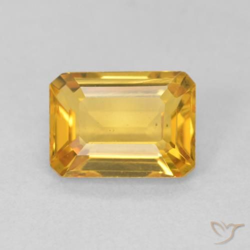1.43ct 자연스러운 오렌지-골드 황수정, 에메랄드 컷, VVS-VS