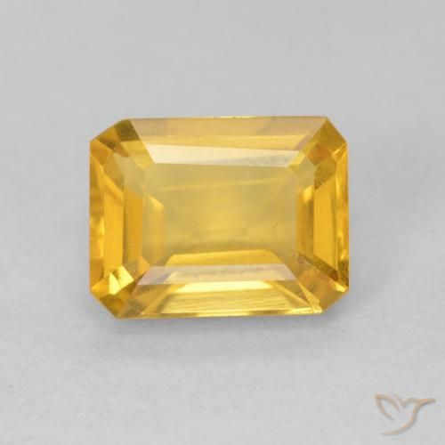 1.64ct 자연스러운 브라이트 골드 황수정, 에메랄드 컷, VVS-VS