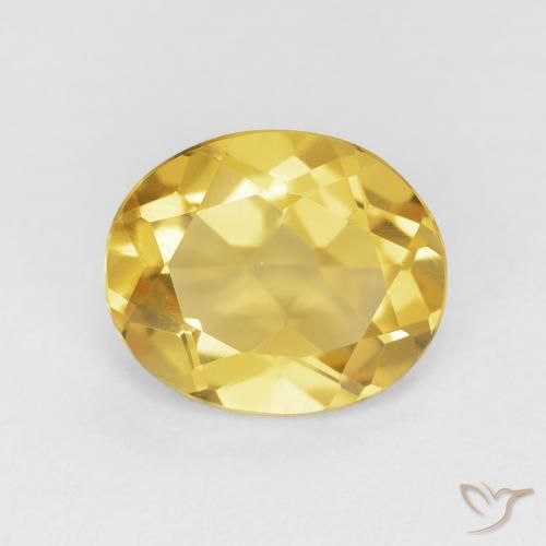 3.94ct 자연스러운 골든 황수정, 타원형, VVS