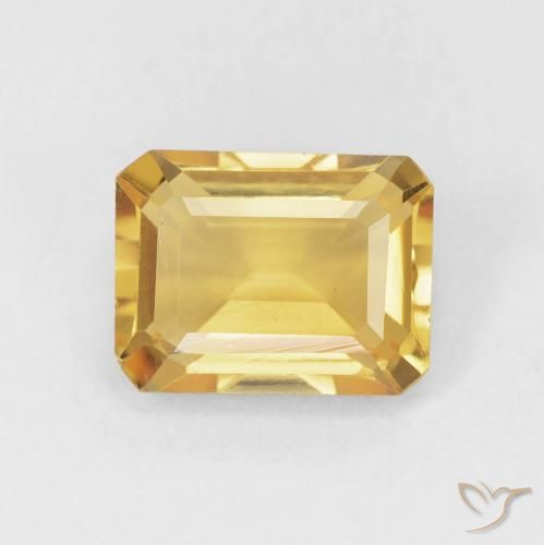 1.68ct 자연스러운 딥 골드 황수정, 에메랄드 컷, VVS-VS